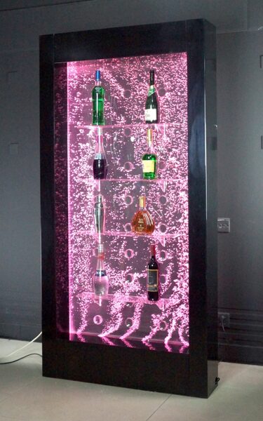 Dancing Bubbles - Wall with Shelves - Stainless Steel